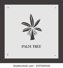Hand drawn palm tree logotype