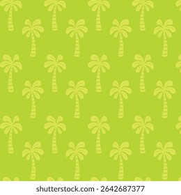 Hand drawn palm tree seamless pattern illustration. Hawaiian print , summer vacation background in vintage art style. Tropical plant painting wallpaper texture.
