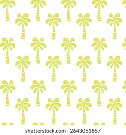 ilustração de padrão sem costura de palmeira desenhada à mão. Impressão havaiana , fundo de férias de verão em estilo de arte vintage. Textura de papel de parede de pintura de plantas tropicais.
