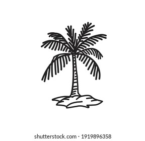 Hand Drawn Palm Tree Vector 260nw 1919896358 