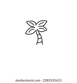 Hand drawn palm tree,icon vector illustration 