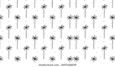 Handgezeichnete Palmen auf weißem Hintergrund schaffen eine moderne tropische Stimmung für Ihre eleganten Sommerdesigns