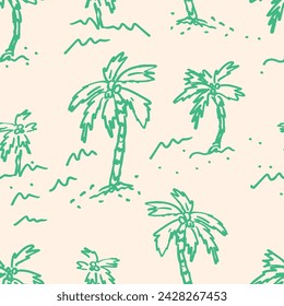 
Hand Drawn Palms Decorative vector seamless pattern. Repeating background. Tileable wallpaper print.