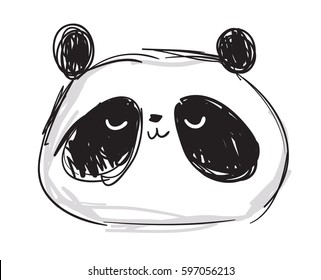 Hand drawn panda bear
