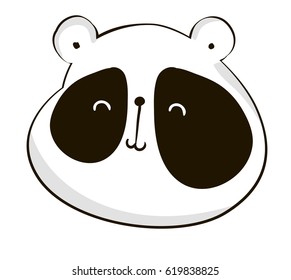 Hand drawn panda bear