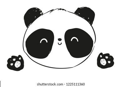 Hand Drawn Panda Bear Vector Illustration