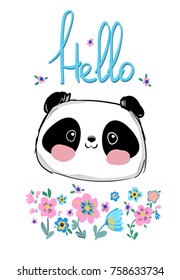 Hand Drawn Panda Bear Vector Illustration