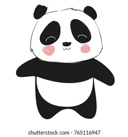 hand drawn panda vector illustration