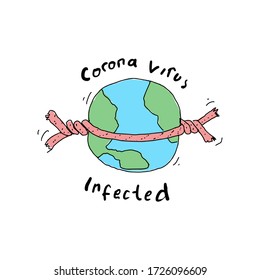 hand drawn of pandemic virus