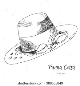 Hand drawn panna cotta