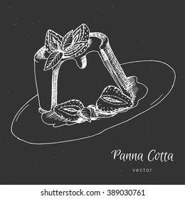 hand drawn panna cotta