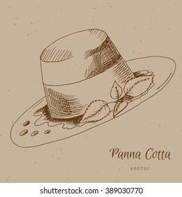 hand drawn panna cotta