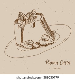 hand drawn panna cotta