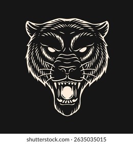 Hand Drawn Panther Head Illustration