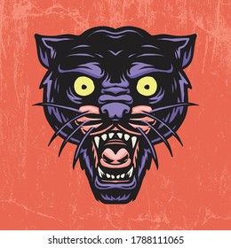hand drawn panther vector illustration