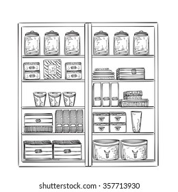 Hand drawn pantry sketch