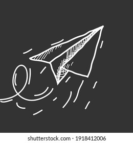 Hand drawn paper airplane vector design