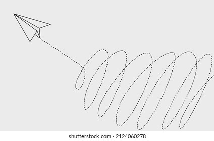 Dibujo manual de aviones de papel, ilustración vectorial