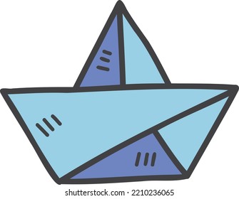 Hand Drawn paper boat for kids illustration isolated on background