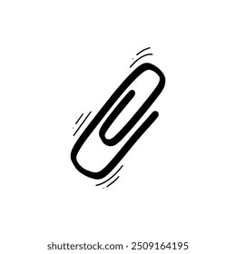 Hand Drawn Paper Clip Illustration. Doodle Vector. Isolated on White Background - EPS 10 Vector