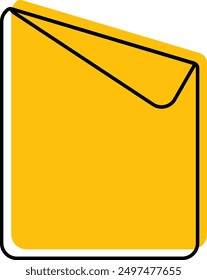 hand drawn paper fold shaped with outline label stickers, ellements illustration vector new