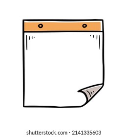 Hand Drawn Paper Memo Sticky. Doodle Sketch Style. Reminder Paper Sticker For Pin Notice, Text. Vector Illustration.