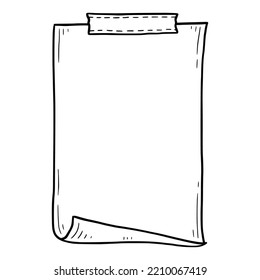 Hand drawn paper memo sticky. Doodle sketch style. Reminder paper sticker for pin notice, text. Vector illustration.