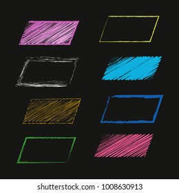 Hand drawn parallelogram. Free hand geometric figures.