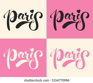 Hand drawn Paris typography poster.For your design, greeting cards, paper, gift wrapping, bedding, announcements, posters, textiles and other interesting things, calligraphy t-shirt design. EPS10