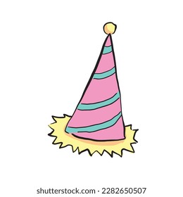 hand drawn party hat design Stock Illustration