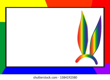 Hand drawn party invitation. The color of LGBT love. Greeting card for lesbians, gays, bisexuals, transgender people. Poster, postcard, banner and background. Vector illustration