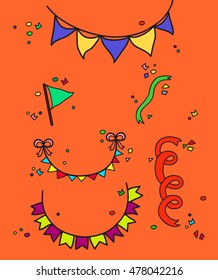 hand drawn party set vector