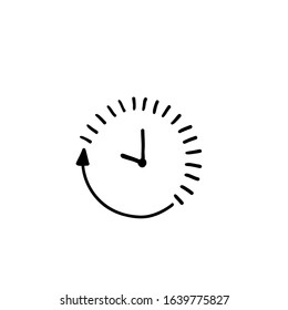 hand drawn Passage of time icon vector isolated on white doodle style