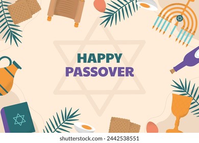 Hand drawn passover background. Vector illustration