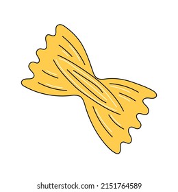 Hand Drawn Pasta Farfalle On White Stock Vector (Royalty Free ...