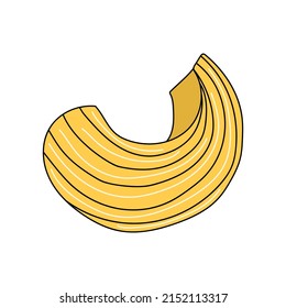 Hand drawn pasta on a white isolated background. Doodle, simple outline illustration. It can be used for decoration of textile, paper and other surfaces.