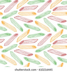 Hand drawn pasta Penne