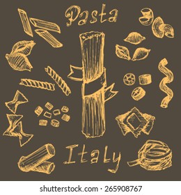hand drawn pasta set