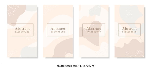 Hand Drawn Pastel Colored Background. Abstract Pastel Patterns For Social Media Story, Poster, Invitation, Brochure. Trendy Graphic Shapes Patterns. Modern Abstract Design. Vector Illustration