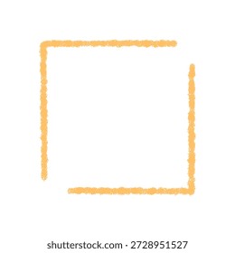 Handgezeichnete pastellfarbene Stickereirahmen schafft einen unverwechselbaren gelben Eckrahmen in einem strukturierten Skizzenstil. Grafische Rand Element gibt modernen Schriftart Akzent mit handgezeichneten Look.