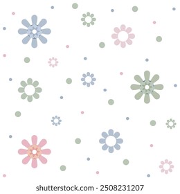 Hand drawn pastel flowers, floral collection, white background, fabric pattern, children's toys, tile floor, bedding set