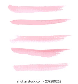 Hand Drawn Pastel Pink Color Watercolor Brushstroke Line