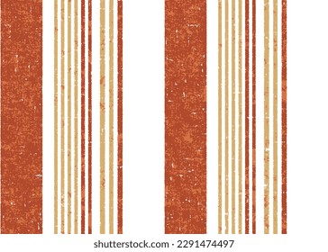 Hand drawn pastel red with yellow striped pattern pastel brush strokes. vector grunge stripes vertical seamless vector. Ink paint line with torn linen effection linen textured.