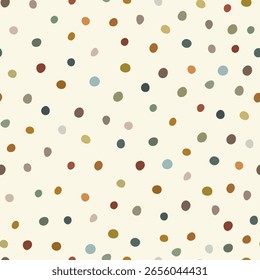Hand drawn pastel seamless pattern for children's design. Polka dots colorful.	
