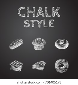 Hand Drawn Pastry Sketches Set. Collection Of Donuts, Triangle, Wafer And Other Sketch Elements.