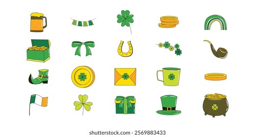 Hand Drawn Patrick's Day Element Set Stock Vector