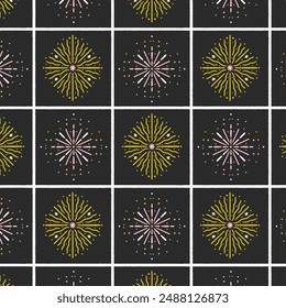 Hand drawn pattern with abstract stars. Print for greeting card, wrapping paper, textile, wallpaper and invitation background.