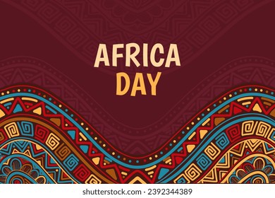 Hand drawn pattern Africa day background