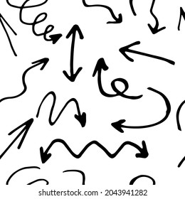 Hand drawn pattern of arrow for business plan and education.