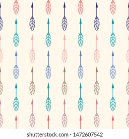 Hand drawn pattern of arrow. Vector seamless backgroung